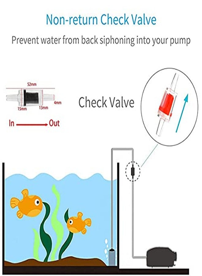 Vayinato Aquarium Air Pump Check Valve One Way, 2 Pcs - Fish Tank Non-Return Valve Plastic Accessories (Red) - Image 4